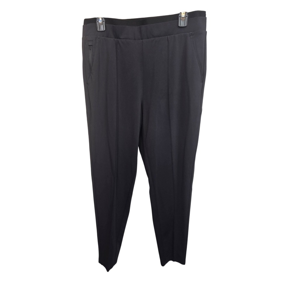 Athleta Venice Pintuck Pant Womens MT Black Tall Stretch Zipper Pockets